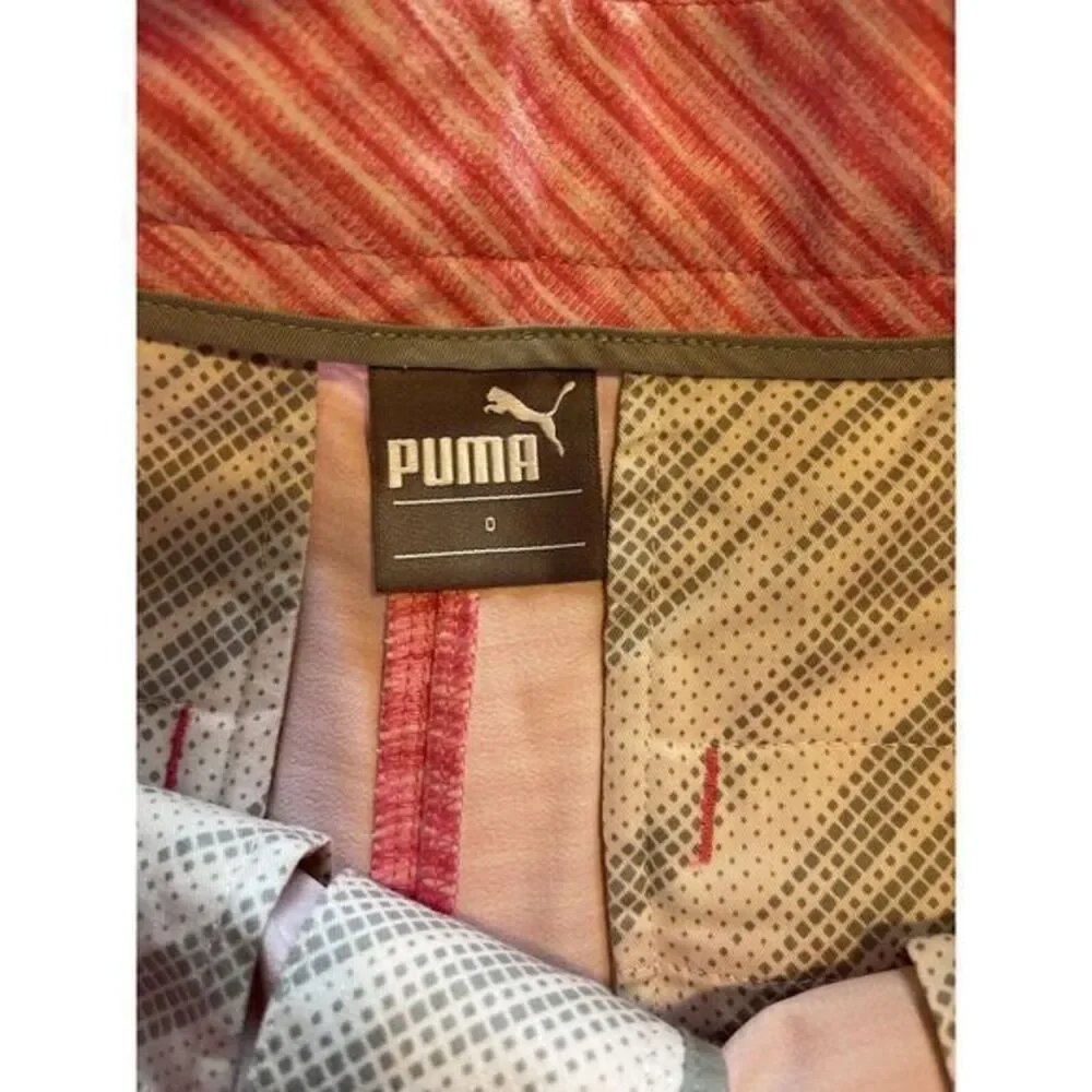 Puma Pink Striped Shorts Womens Size 0 Stretch Chino Casual‎ Golf Golfer Logo